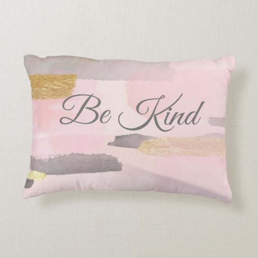 優しい抽象芸術ピンク&グレーアクセント枕 アクセントクッション (裏面)