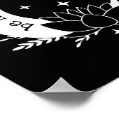 優しい月と月の蓮の花ヨガ瞑想 ポスター (角)
