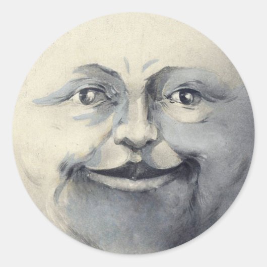 優しい月のラベルとシール ラウンドシール (正面)