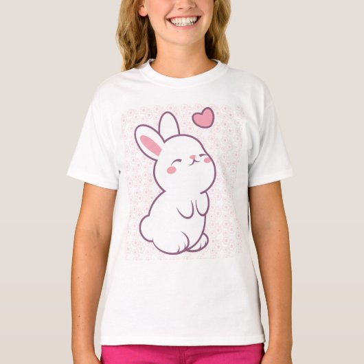 優しい気持ちでできた小さなうさぎ Tシャツ (正面)