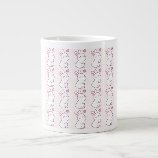 優しい気持ちで作られた小さなうさぎ ジャンボコーヒーマグカップ (正面)