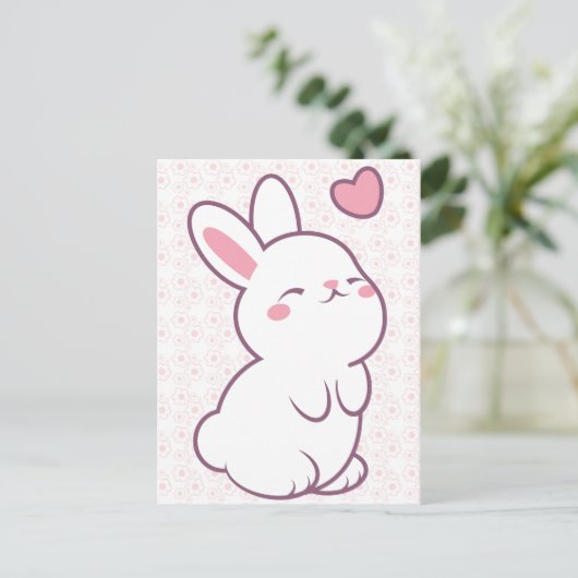優しい気持ちで作られた小さなうさぎ ポストカード (スタンド正面)