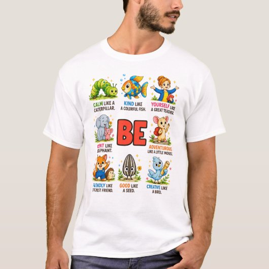 優しい気持ちで創造性を育む 人格教育 Tシャツ (正面)