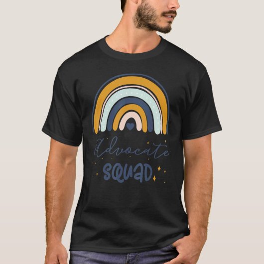 優しい気持ちで 自閉症の理解を 支援者の集団 特別支援学級の先生 Tシャツ (正面)