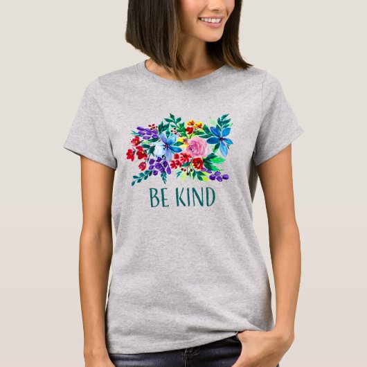 優しい気持ちで Phoebe 花柄 励ましの言葉 Tシャツ (正面)