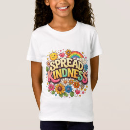 優しい気持ちを伝える - かわいい花と虹のデザイン Tシャツ