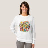 優しい気持ちを伝える - かわいい花と虹 Tシャツ (正面フル)
