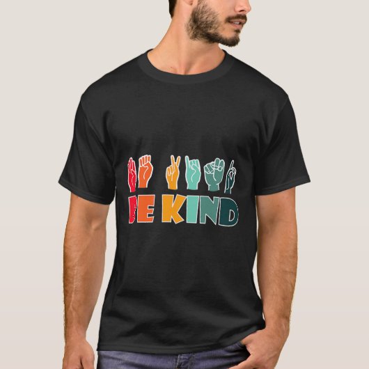 優しい気持ち アメリカ手話 ASL 障害者啓発 Tシャツ (正面)