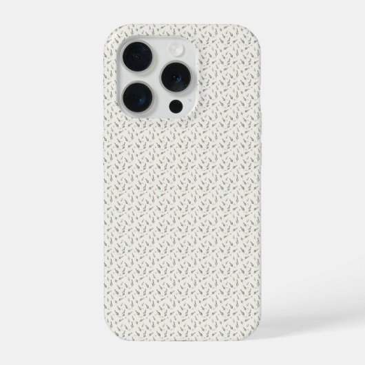 優しい水彩のラベンダーと冬のベリー iPhoneケース (裏面)
