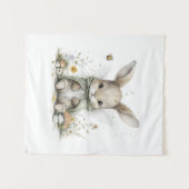 優しい水彩の妖精うさぎのイラスト タペストリー (正面(横))