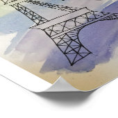 優しい水色とインク ポスター (角)