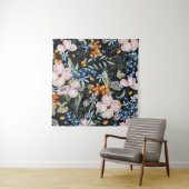 優しい水色：ピンクのフローラ果実 タペストリー (インサイチュ)