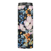 優しい水色:ピンクのフローラ果実 タンブラー (裏面)