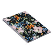 優しい水色：ピンクのフローラ果実 ノートブック (右側)