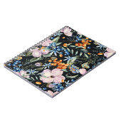 優しい水色：ピンクのフローラ果実 ノートブック (左側)