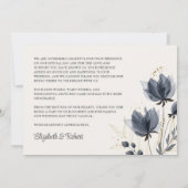 優しい灰色の結婚花 サンキューカード (裏面)