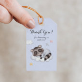 優しい男の子ラクーンブルーベビーシャワーありがとう ギフトタグ