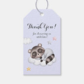 優しい男の子ラクーンブルーベビーシャワーありがとう ギフトタグ (正面)