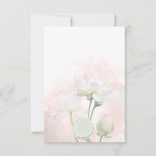 優しい睡蓮とロティの水彩ありがとう サンキューカード (裏面)