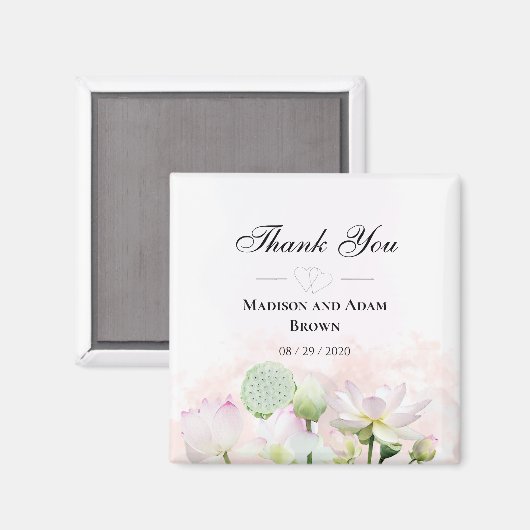 優しい睡蓮とロティの水彩ありがとう マグネット (正面/裏面)