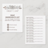 優しい石鹸の香りのロゴの材料 名刺 (正面/裏面)