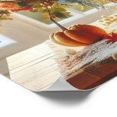 優しい秋花飾りポスター ポスター (角)