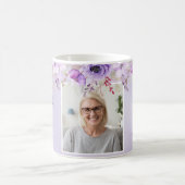 優しい紫色の花のメモリアルフォト コーヒーマグカップ (中央)