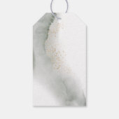 優しい緑の水彩の葉 | ゴールドダスト ギフトタグ (裏面)