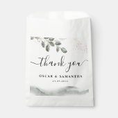 優しい緑の水彩の葉 | ゴールドダスト フェイバーバッグ (正面)