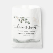 優しい緑の水彩の葉 | ゴールドダスト フェイバーバッグ (正面)