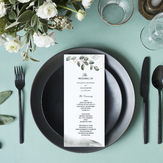 優しい緑の水彩の葉 | ゴールドダスト メニュー