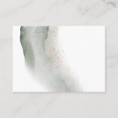 優しい緑の水彩葉 |金ゴールドダスト エンクロージャーカード (裏面)