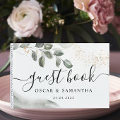 優しい緑の水彩葉 |金ゴールドダスト | ゲストブック