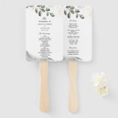 優しい緑の水彩葉 |金ゴールドダスト ハンドファン (正面&裏面)