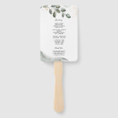 優しい緑の水彩葉 |金ゴールドダスト ハンドファン (裏面)