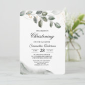 優しい緑の水彩葉 |金ゴールドダスト 招待状 (スタンド正面)