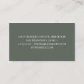 優しい緑の水彩葉 |金ゴールドフレーム 名刺 (裏面)