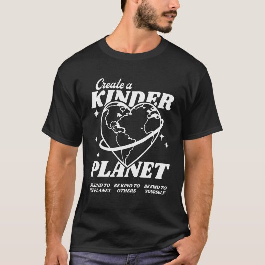 優しい美的傾向である優しい惑星を作る Tシャツ (正面)