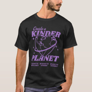 優しい美的傾向である優しい惑星を作る Tシャツ