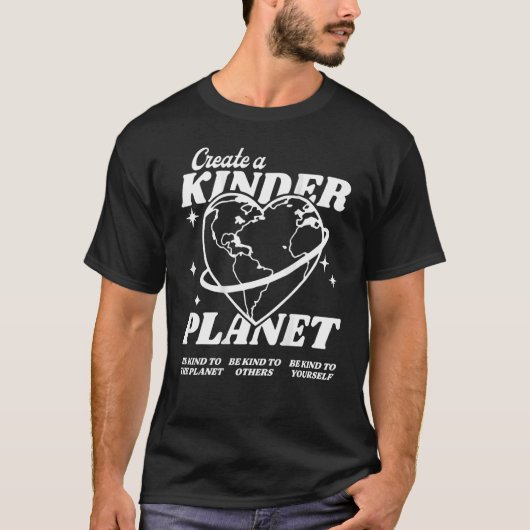 優しい美的傾向である優しい惑星を作る Tシャツ (正面)
