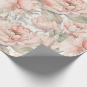 優しい背景の緑豊かな牡丹ラッピング紙 ラッピングペーパー (角)