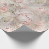 優しい背景の緑豊かな牡丹 ラッピングペーパー (角)