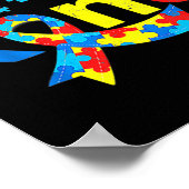 優しい自閉症啓発の月のパズル作品 ポスター (角)