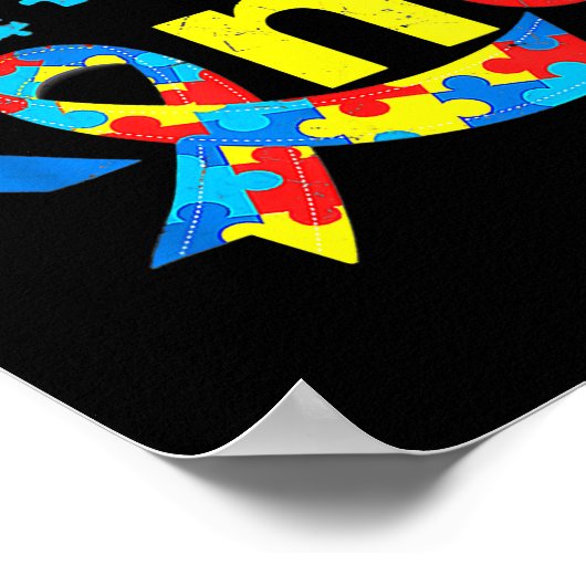 優しい自閉症啓発の月のパズル作品 ポスター (角)