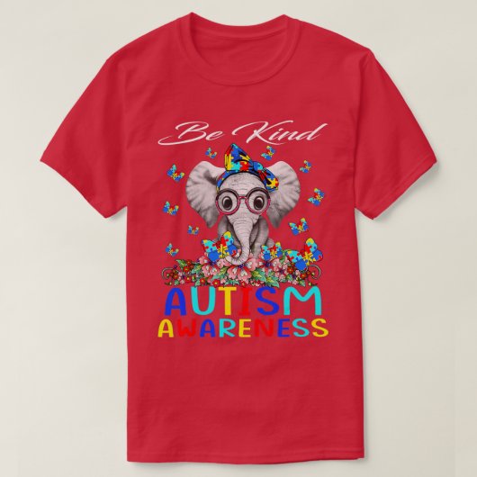 優しい自閉症意識の象である Tシャツ (デザイン正面)