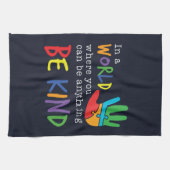 優しい自閉症意識パズル手 キッチンタオル (横)