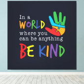 優しい自閉症意識パズル手 キャンバスプリント (インサイチュ (ウッドフロア))