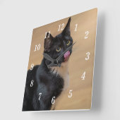 優しい舐め スクエア壁時計 (傾斜)