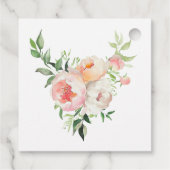 優しい色合いの芍薬 フラワーミスト ウォーターカラー ピンクの結婚式前お茶会 フェイバータグ (裏面)