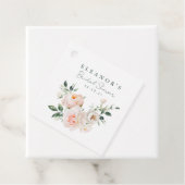 優しい色合いの芍薬 フローラル ウォーターカラー ピンクの結婚式前お茶会 フェイバータグ (インサイチュ)